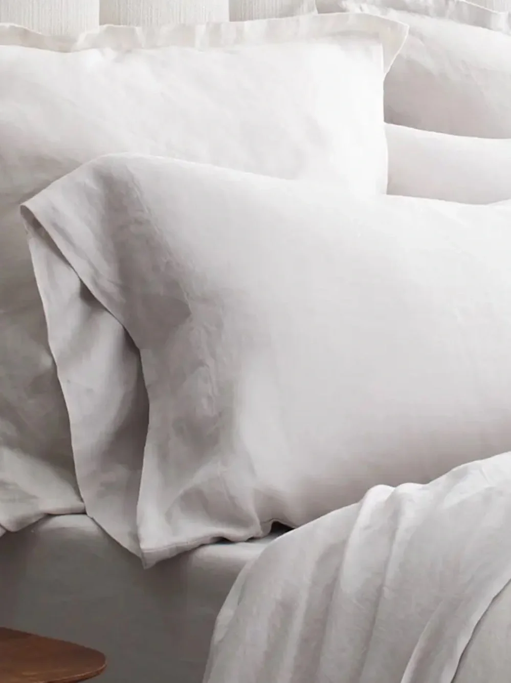 Quince White 100% Linen King Pillow Sham & Pillowcase Set